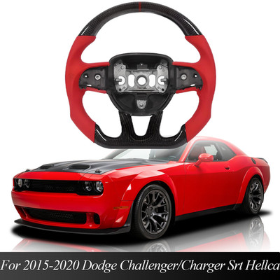 Carbon Fiber Steering Wheel  For 2015-2020 Dodge Challenger/Charger Srt Hellcat 