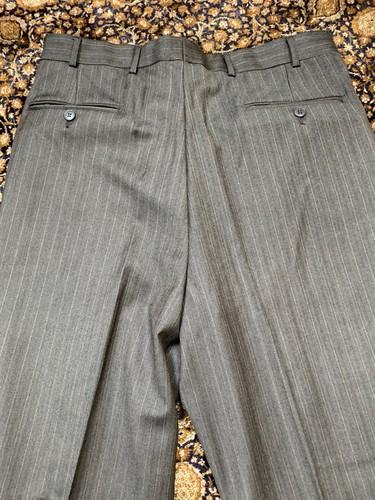 Traje Luigi Bianchi Mantova 2 Piezas Lana Cachemira Marrón Espiga Rayas 40 - Imagen 24 de 24