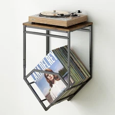 Record Player Stand Wall Mounted, Vinyl Record Wall Mount, Record Player Stan...
