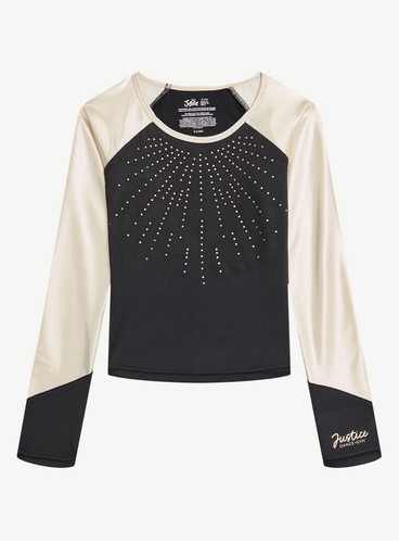 Justice Girls Dance Gym 2 Piece Cheer Set Black & Gold NWT Sz L 12/14 - Picture 3 of 23