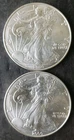 Two 2000 $1 American Silver Eagle Dollars