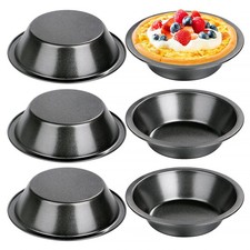 6 Pack Mini Pie Dishes Quiche Tart Tins Non-Stick Coating Baking Moulds