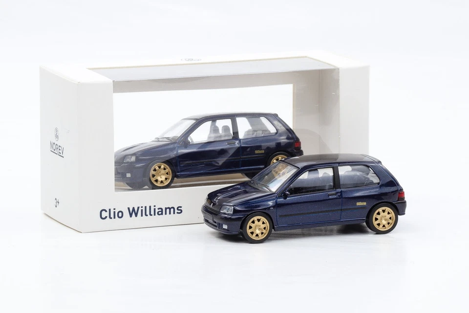 1:43 Jet Auto Norev Renault Clio Williams 1993 Blu Scuro D'Oro Cerchioni - Immagine 4 di 4