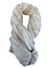Infinity Loop Fashion Scarf Designer Apt 9 Cream Peach Metallic Thread New NWT