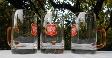 3 Haake Beck Biergl&auml;ser 0,2 l mit gelbem Griff Henkel gelb mit kleinen Fehlern