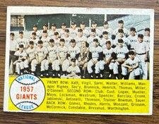 1958 Topps Baseball Giants Team Card & Checklist #19  Includes HOF Mays VG EX