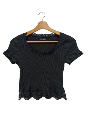 EVEN&ODD Cropped Top Damen Top Gr. DE 36 schwarz Casual-Look