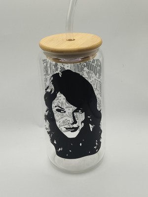 Handgefertigte Libby Tasse Glas Dose Eiskaffee Taylor Swift Ära inspiriert 