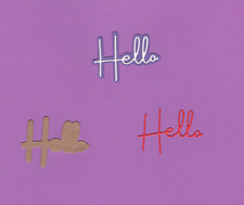 HELLO  22 with background die cuts scrapbook cards