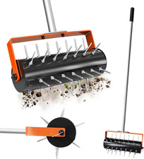 Rolling Lawn Aerator Tool Heavy Duty Manual Push Aerator Lawn Tool with 42 Spike