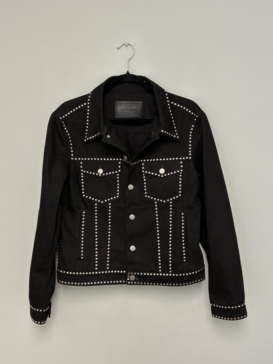 $690 Brand New BLK DNM Denim Jacket 75 Black Studded Small Medium