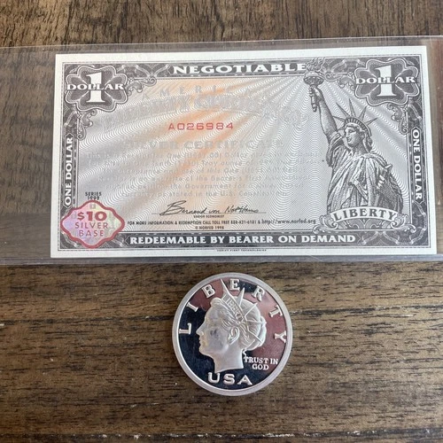 Norfed Liberty 2006 Liberty 1 Oz 999. Silver. Proof Like. Also Silver Cert.