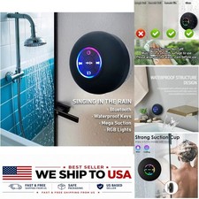 Portable Wireless Bluetooth Speaker IPX4 Waterproof LED Light Suction Cup