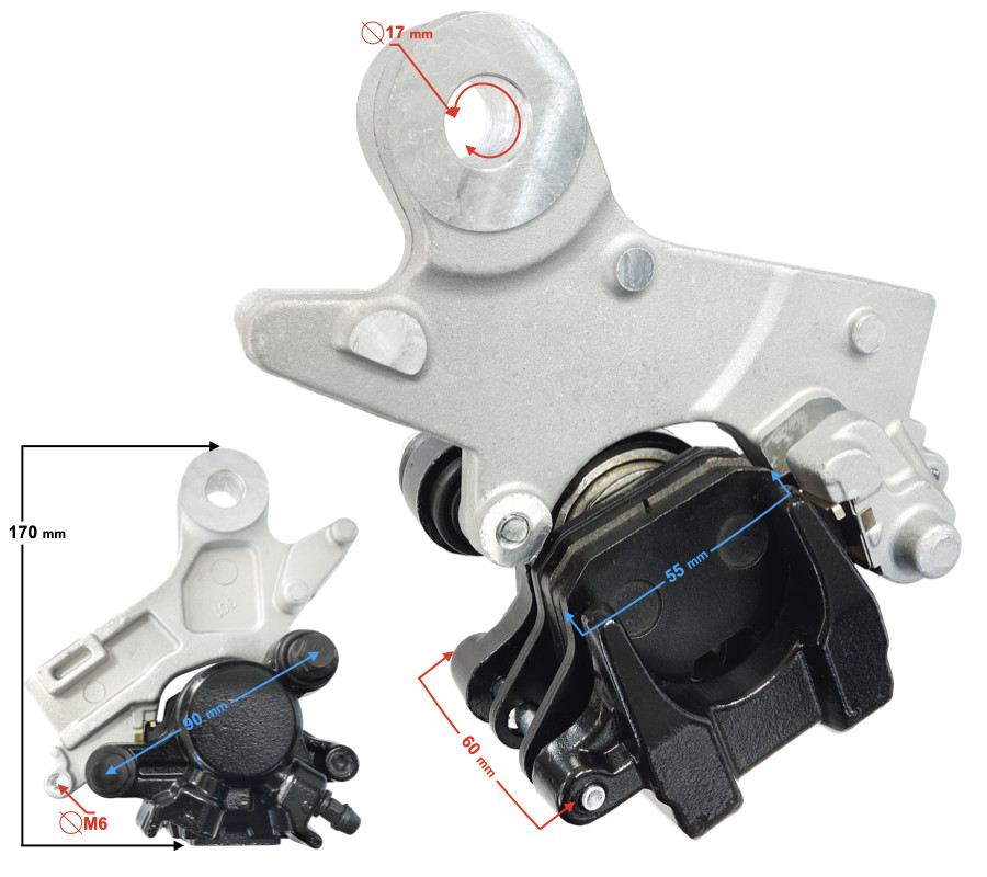 Etrier de frein arrière Stratos 125 à double piston hydraulique