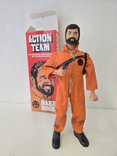 Schildkröt Action Team Hard Rock Figur, Repro Hände, mit custom repro Box