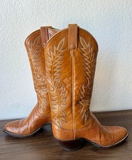 Vintage 1984 Mens Dan Post Leather Lizard All...