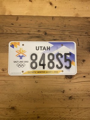 Oldtimer Utah Olympische Winterspiele 2002 US Auto Nummernschild 848S5