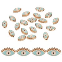 20 StüCk AugenföRmige Evil Eye Perlen Lose Spacer Perlen FüR Sky Blue