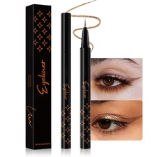 evpct 1Pcs Bronze Liquid Eyeliner Makeup, Bronze Gold Glitter Metallic Shimme...