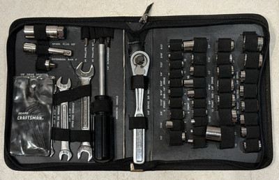 Vintage Craftsman USA Made 53pc Mechanics Tool Socket Set  W Pouch #33853