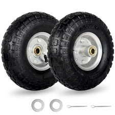 GICOOL 4.10/3.50-4" Tire and Wheel 10" Pneumatic Tire with 2.25" Offset Hub 5...