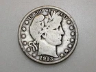 1913 50C BARBER SILVER HALF DOLLAR