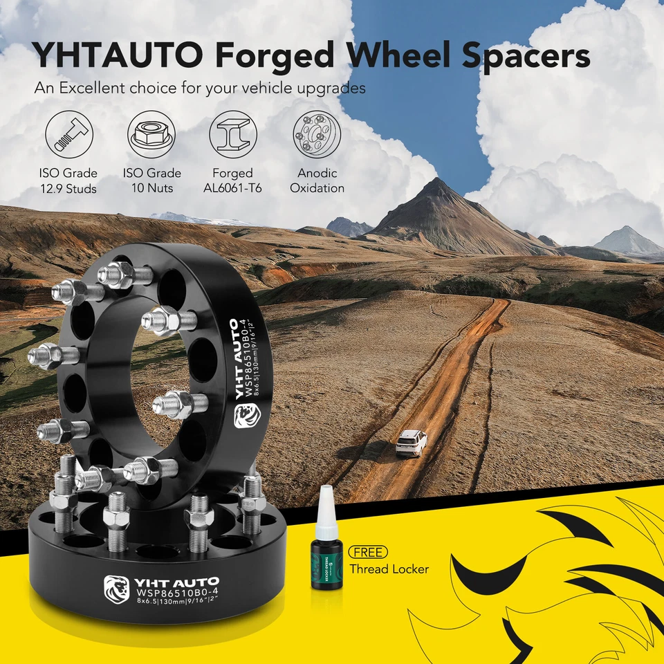 4 прокладки для колес 8x6,5–8x6,5 дюйма 9/16 дюйма 130 мм 2 дюйма для Ford F-250 Dodge Ram 2500 - Изображение 2 из 4