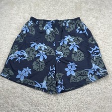 Columbia Swim Trunk Mens Medium Blue Floral Print Board Shorts PFG Front Pockets