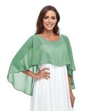 Soft Chiffon Shawl for Evening Dresses Lightweight in Dusty Sage