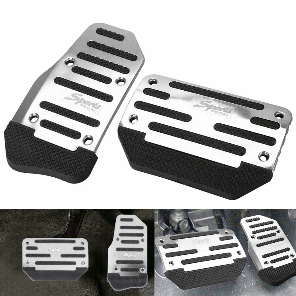 Universal Antideslizante Plata Gas Automático Pedal Freno Pedal Cubierta Accesorios Foto 4 de 4