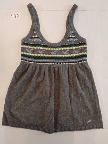VTG Hollister Babydoll Tank Top Women's Small Ribbed Knit Rare Fair Isle Y2K