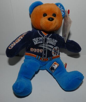 NEW YORK YANKEES WORLD SERIES CHAMPIONS BEANIE BEAR 2000 NWT