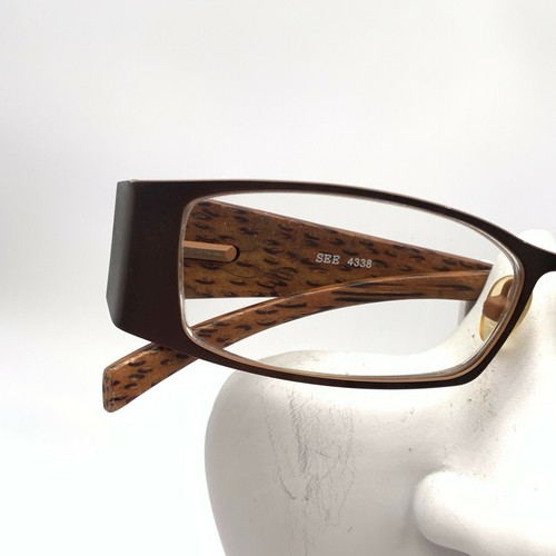 Vintage See 4338 Brown Metal Rectangle Sunglasses FRAMES ONLY - 第 2/8 張圖片
