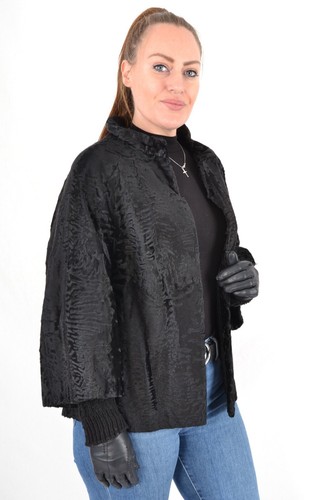 US1594 REAL BROADTAIL PERSIAN LAMB FUR JACKET RANCH PERSIAN LAMB SIZE XL - Picture 11 of 22
