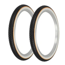 PAIR OF YELLOW LINE BICYCLE OG ORIGINAL LOWRIDER TIRE 20 X 2.125 BRICK TREAD