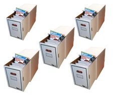 5 Magazine Storage Boxes with Drawers & Dividers Document Storage Drawer Box