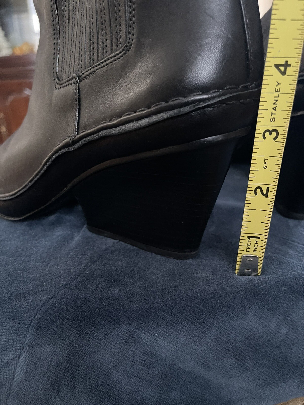 Tory Burch Lila Leather Pointed Toe Heeled Ankle Boots Black 11 M Shoes Bootie thumbnail 6