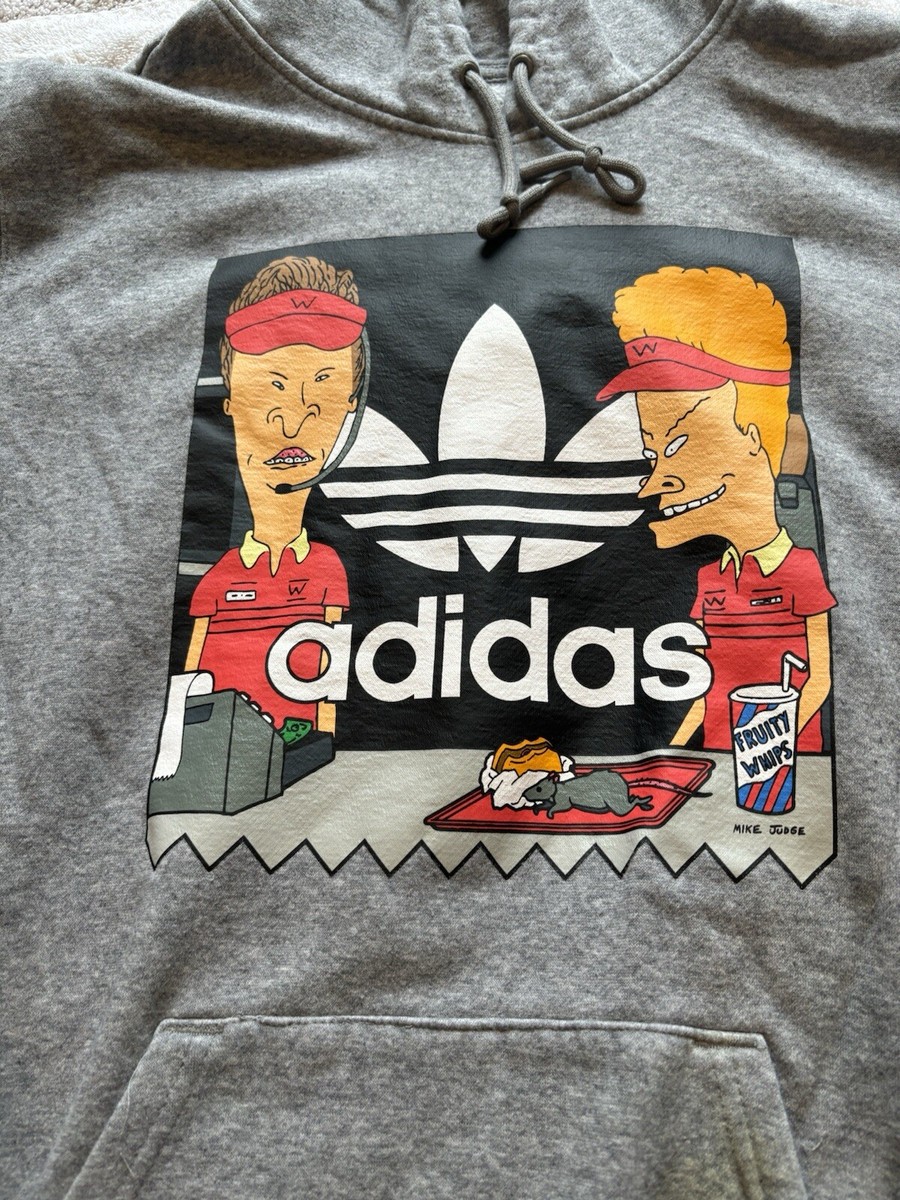 Adidas x Beavis And Butthead Graphic Hoodie Sweatshirt Men's Size