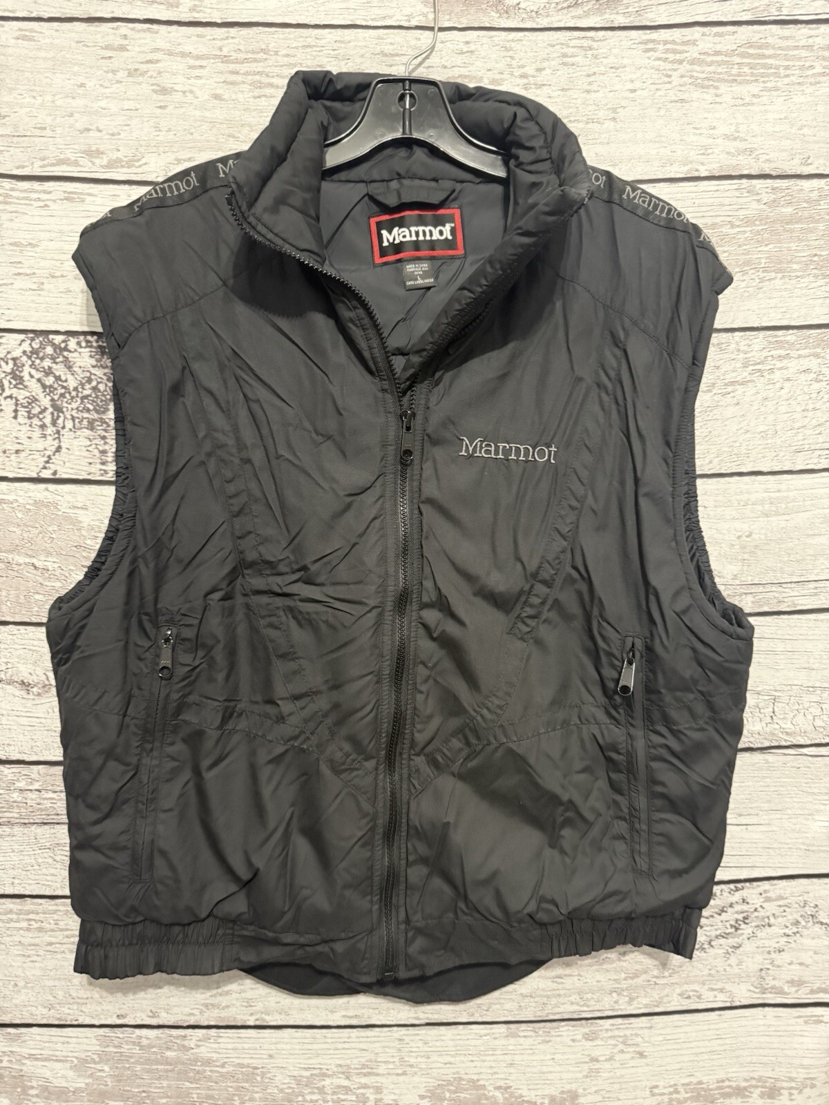 Vintage Marmot PolarGuard Double Layer Puffy Spell Out Ski Vest Mens Large
