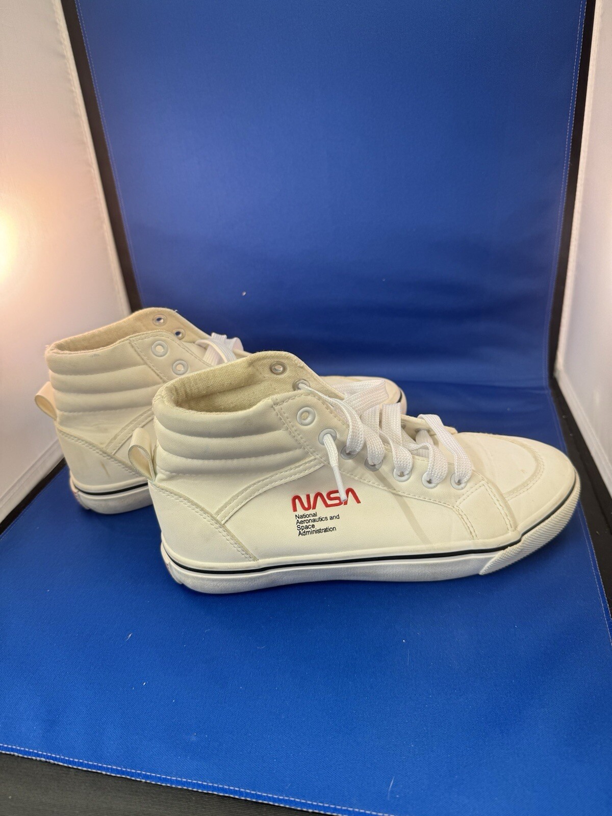 SAOLA Scarpe da tennis uomo NASA bianche pelle vitale alte taglia 7 5