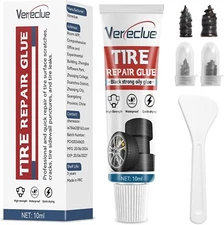 Tire Repair Glue, 10ml Tire Sidewall Repair Kit, Black Rubber Cement Tire....