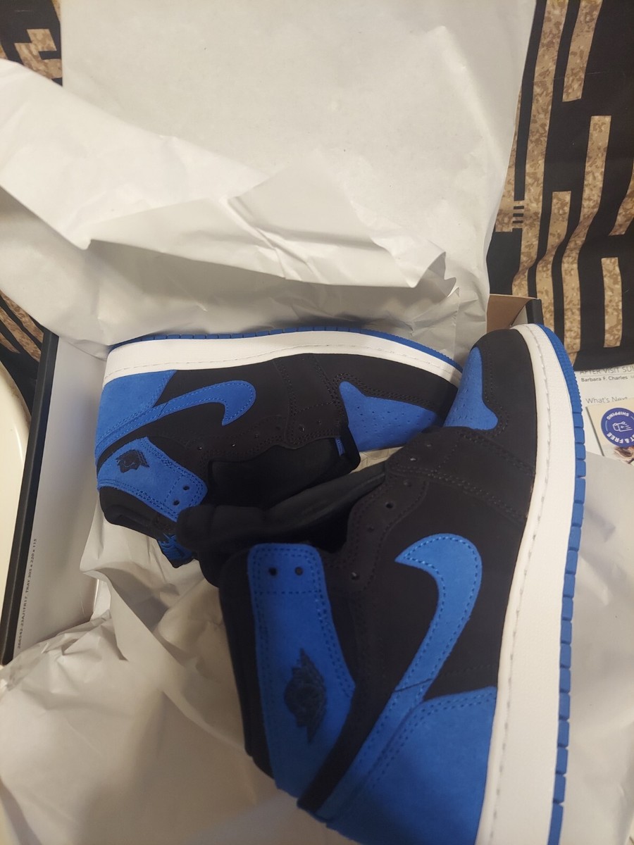 Nike Air Jordan Retro 1 Hi OG Royale Black & Blue Size 7Y