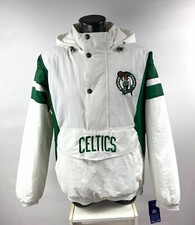 Giacca Celtics Boston Starter Pullover mezza zip con cappuccio M L XL 2X BIANCO