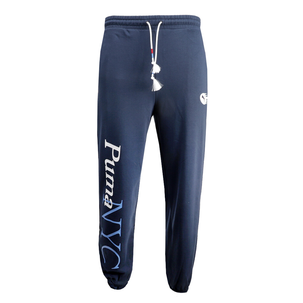 Puma NYC Running Laps Sweatpants for Men - Blue Athletic Casual Bottoms  