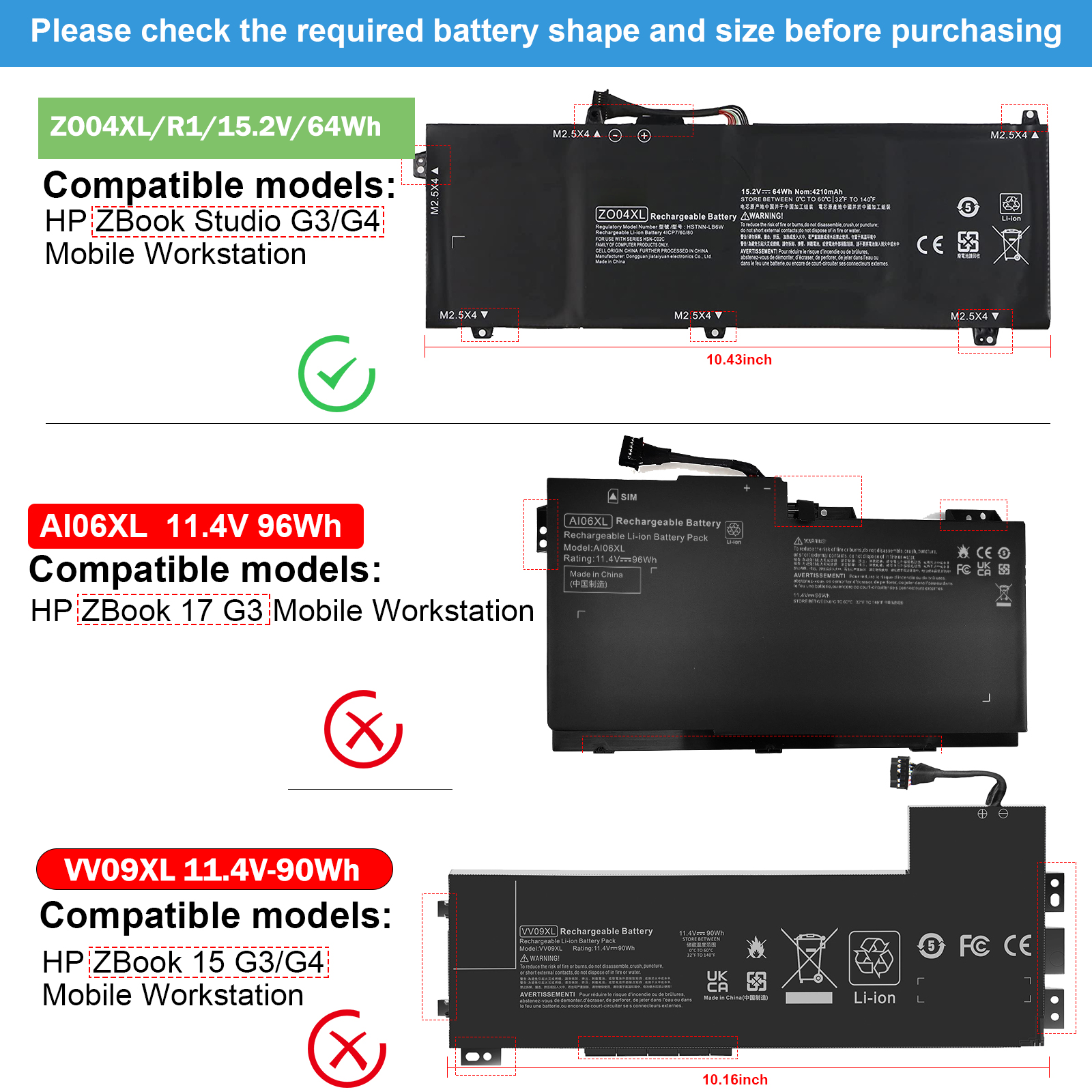 Nieuw ZO04XL batterij - hp ZO04XL laptop accu 15.2V 4210mAh