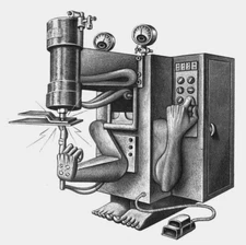 Riveter : Boris Artzybasheff  : Archival Quality Art Print