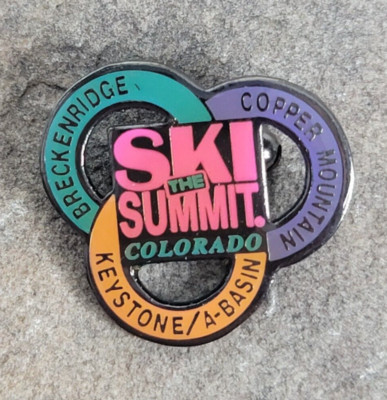 Ski the Summit Breckenridge Keystone Travel Souvenir Lapel Pin Vintage Colorado