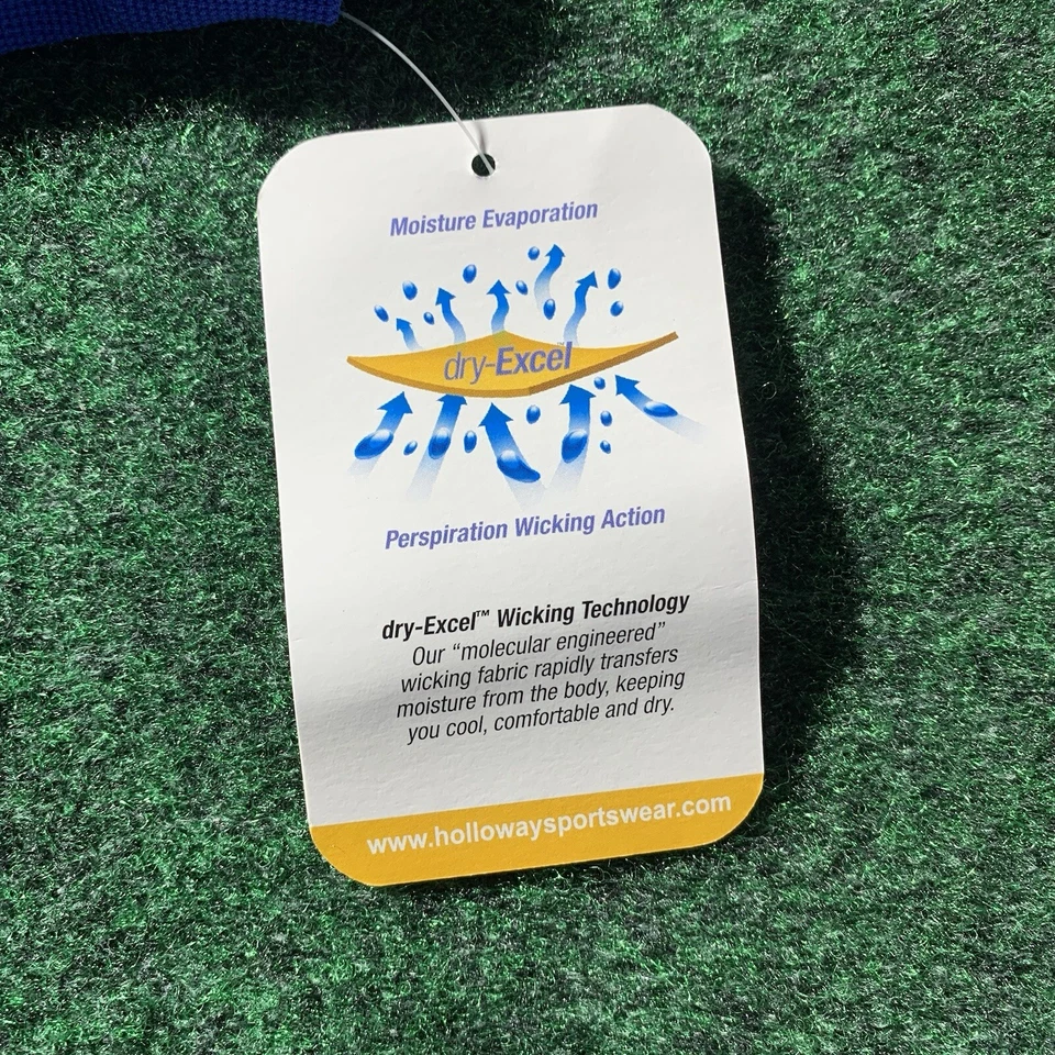 Camisa Holloway Para Hombres MED Azul Blanco Polo Botón Seco-Excel Golf Pickelball Foto 4 de 4