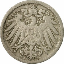 #534300 M&uuml;nze, GERMANY - EMPIRE, Wilhelm II, 5 Pfennig, 1892, Munich, S, Coppe