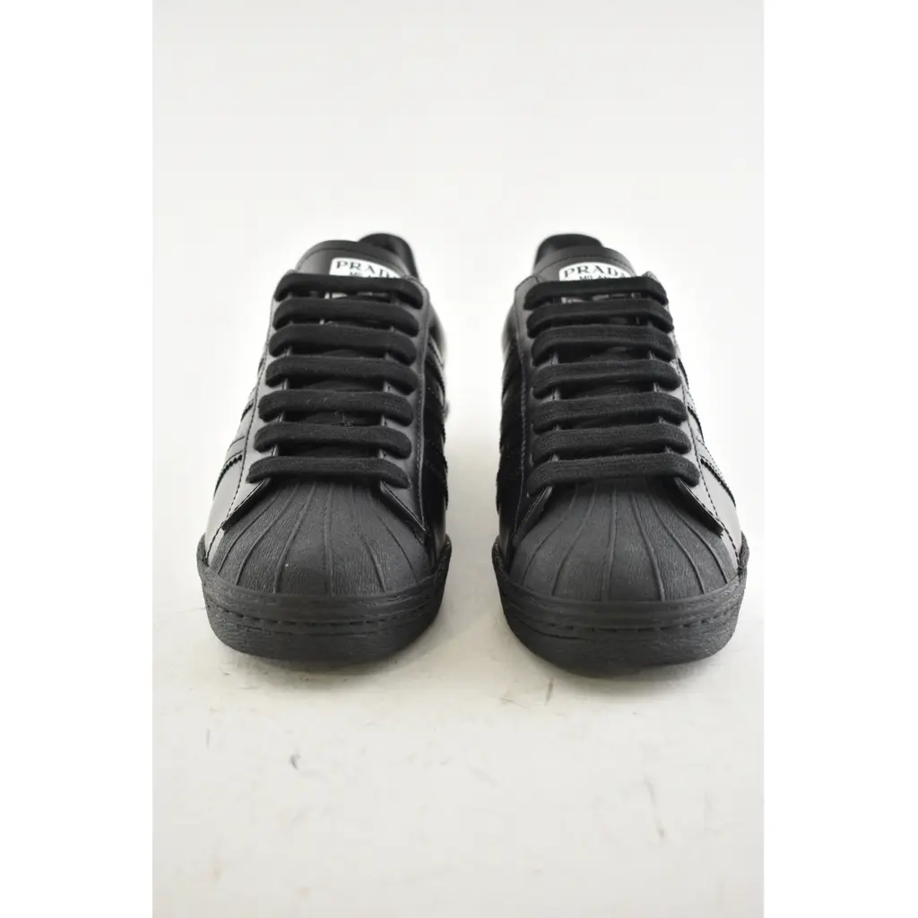 Prada x Adidas Superstar Black Low Top Flat Trainer Sneaker Mens 4 Women 6  6.5 7 | eBay